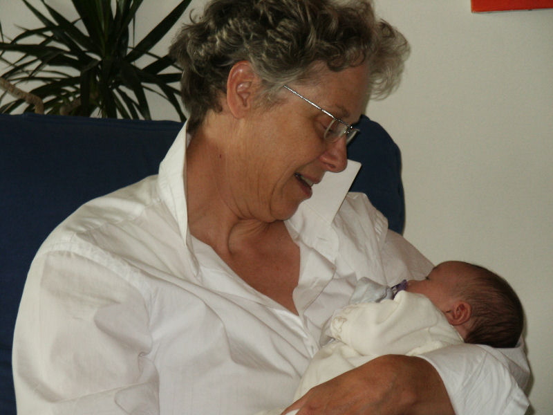 2005 05 16 Relaxing in Gran's arms.