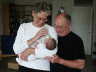 2005 05 16 Gran and Grumpa Rice meet Ruby for the first time (See, were not the only ones who look like maniacs when they first meet Ruby!).
