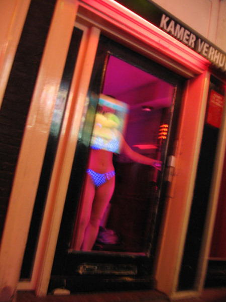 2005 09 21 You're not supposed to, but we managed to sneak this one photo in the red light district.  Ooo La La!