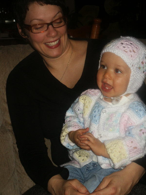 2006 03 26 Ruby wearing Great Gramma Rice's knit 1