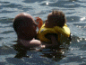 2006 07 15 Cottage - Grumpa and Ruby in the Water