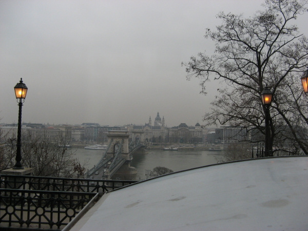 2007 02 19 Budapest 10a View of Szchenyi Bridge from Funicular