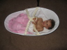 2007 06 12 Ruby in the Moses Basket. Hey!  Who switched the babies?