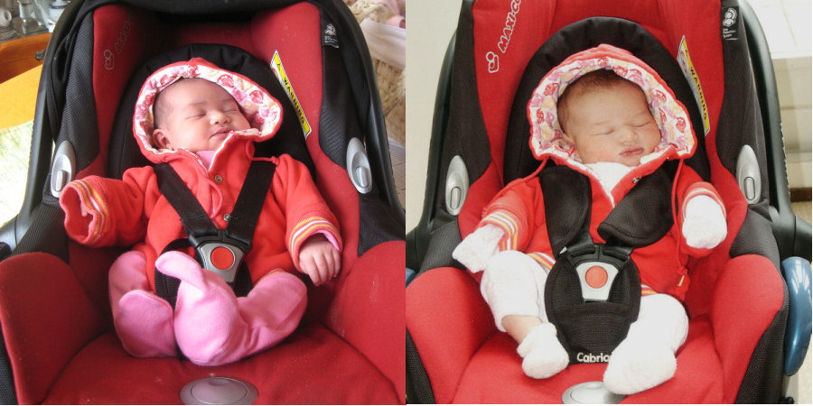 2007 11 07 Car Seat Twins (Which is Rubelu, which is Harper Baby?)