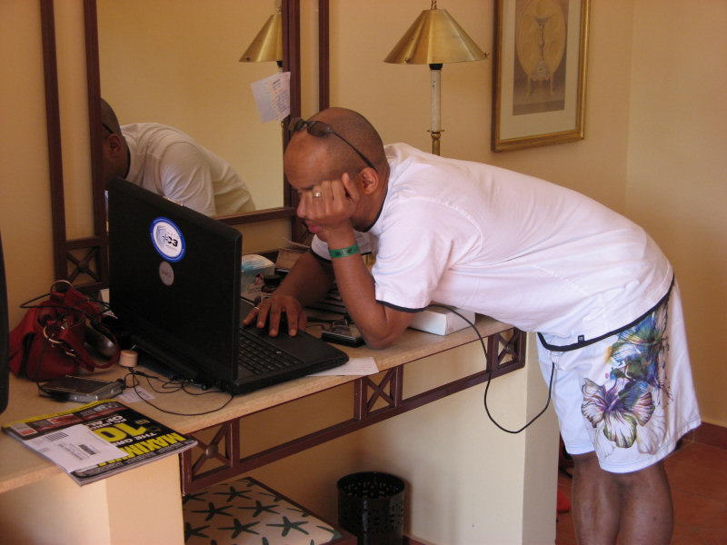 2008 01 07 J Up to his Usual Tricks - Checking my hockey pool!