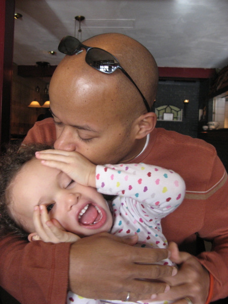 2008 01 26 Papa and Ruby Cuddling in the Pancake House