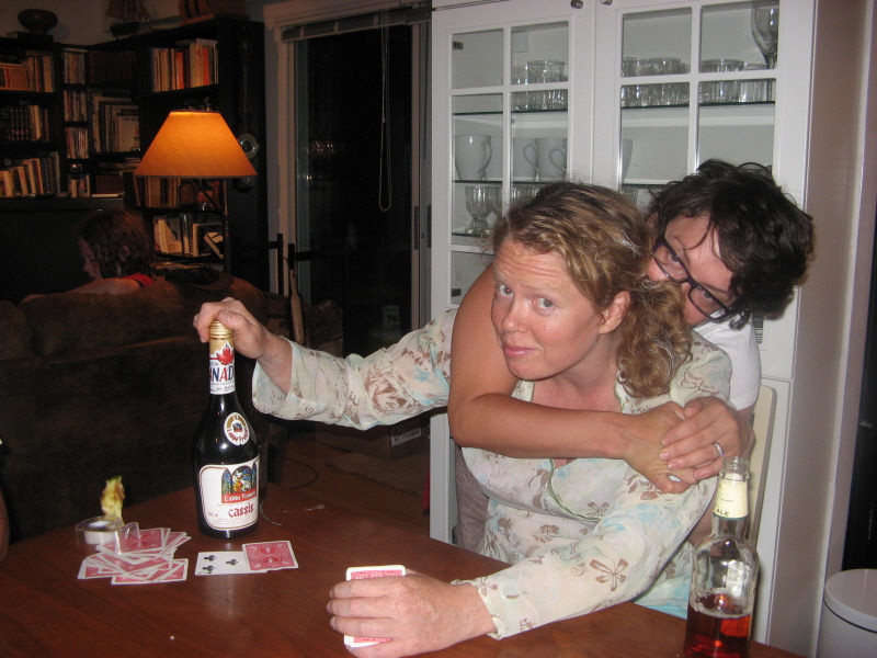 2008 07 19 Who's drunkest??  Well, it's not Jake in the background... it's not Chandra in the foreground... who does that leave?